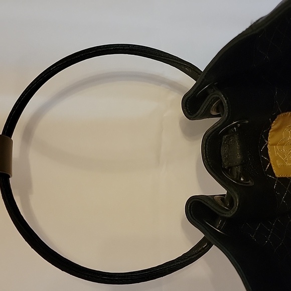 KOOBA Black Pebble Leather Ring Handle Purse Grommets Lined Excellent Condition - Picture 16 of 16